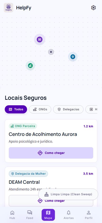 Tela do mapa do HelpFy